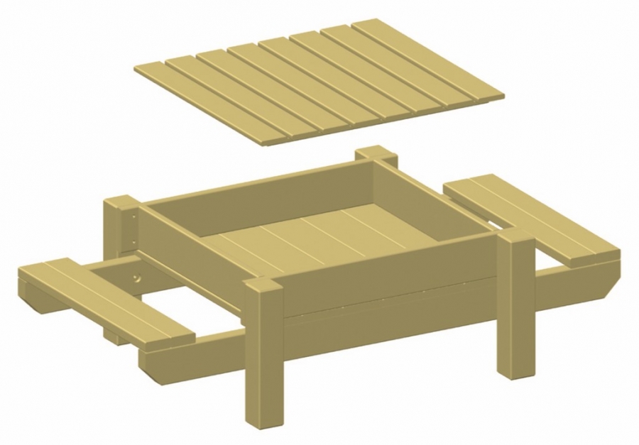 Bac à sable et table de jeu